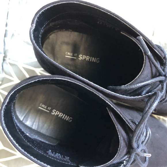 Spring - Black Faux Suede Heeled Boots - Size 8.5 - Picture 7 of 12